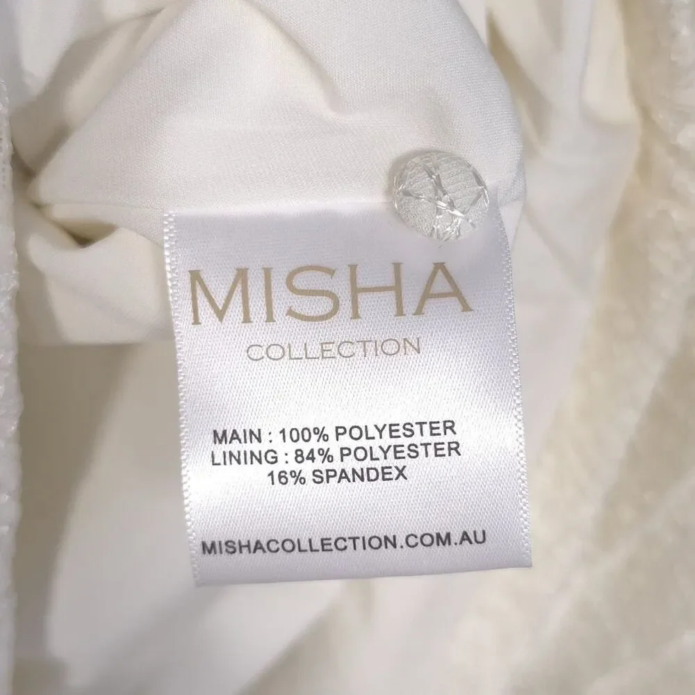 MISHA COLLECTION Size US‎ 2 Natasha Mini Dress Milk Long Sleeve Open Back Sexy - Picture 14 of 15